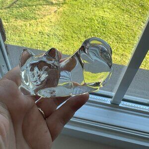 Fenton Glass Sleeping Cat Clear Glossy Made in USA Paper Weight